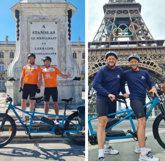 Une photo avec le départ à Nancy à gauche et l'arrivée à Paris à droite